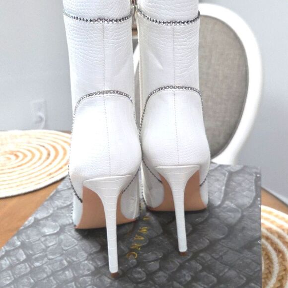 Azalea Wang Nights In Vegas Whitecroc Stiletto Boot,NIB - Picture 8 of 8
